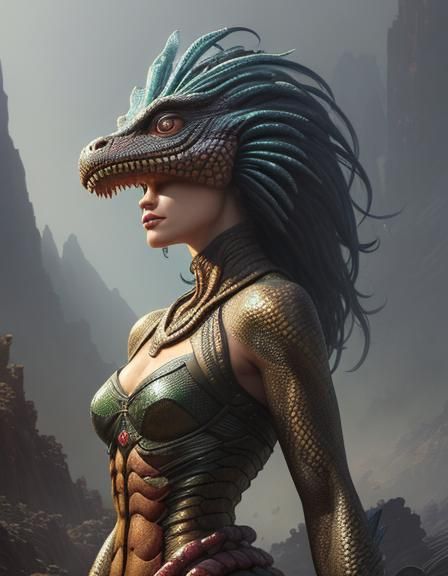 Mechanical Snake: A Hyper-Realistic Digital Matte Painting