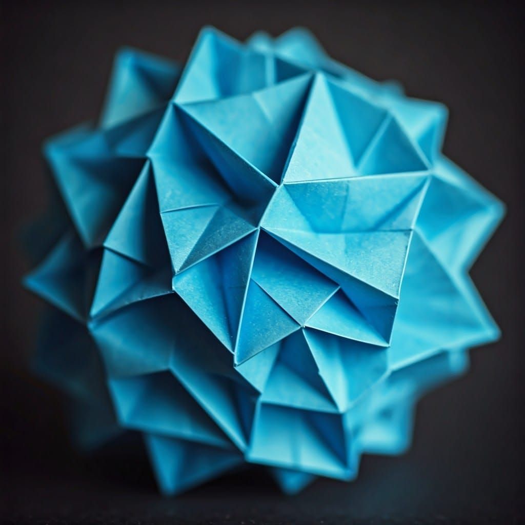 Blue Origami Papercraft in Japanese Style