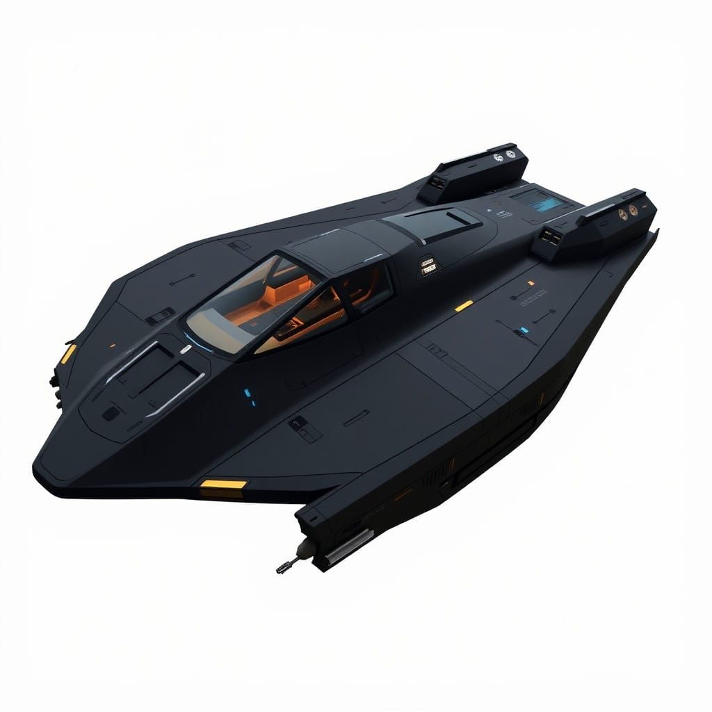 Luxury Star Wars Spaceship with Matte Black Hull and Art Dec...