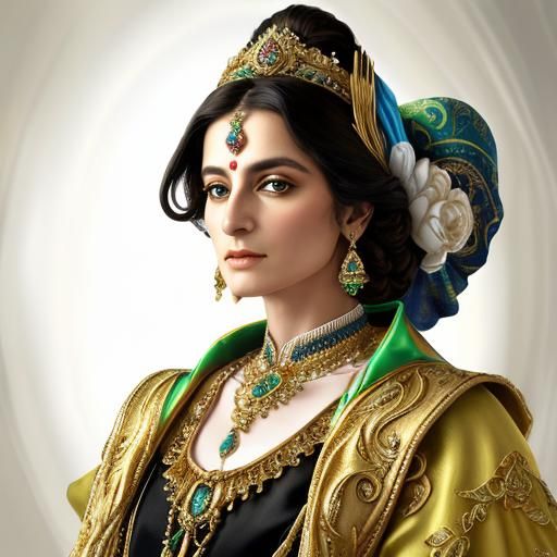 Indira Gandhi in Surrealist Baroque Style