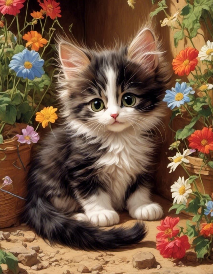 Cute Kittens Playing in a Sunny Yard