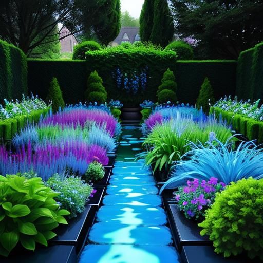 Neon Blue Garden: Moody Cool Filter