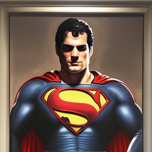Superman Portrait in Chiaroscuro Style