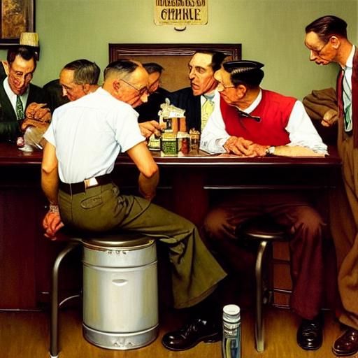 Methadone Clinic: Rockwell-Style Anatomically Accurate Oil P...