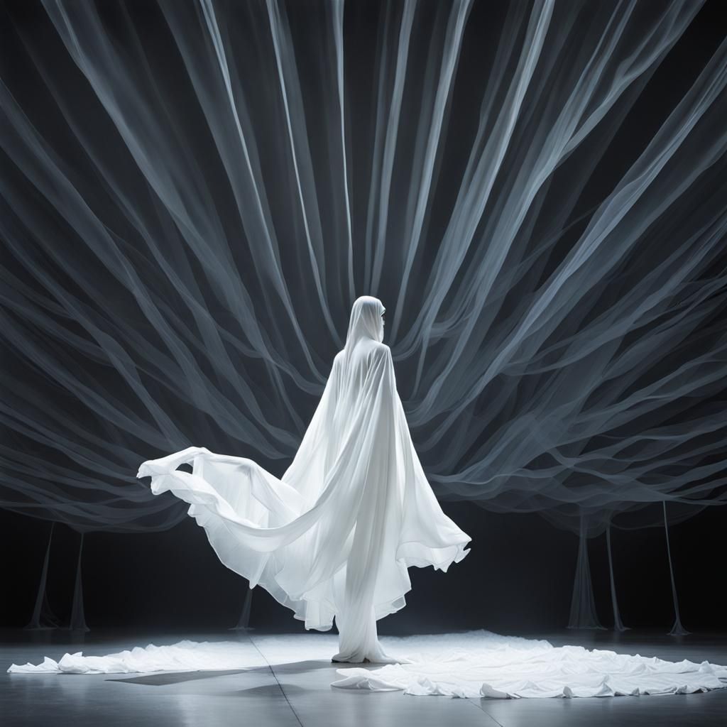Ethereal Runway Ghost in White Sheet