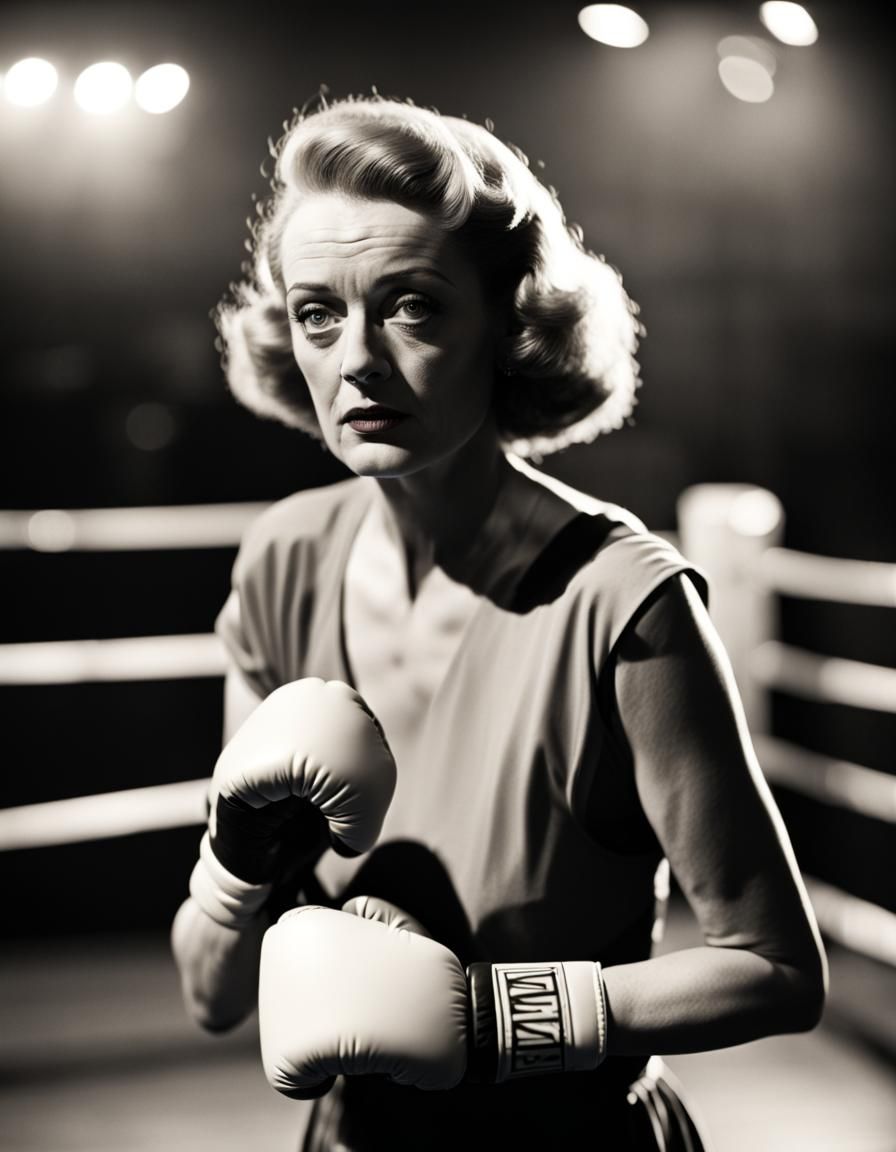 Bette Davis in Boxing Ring: Professional Photography