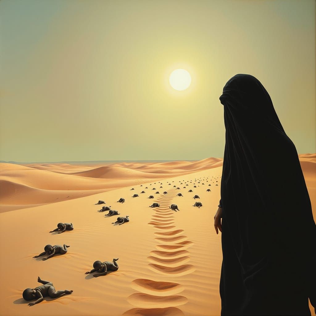 Desert Wanderer in a Dali-Inspired Dreamscape