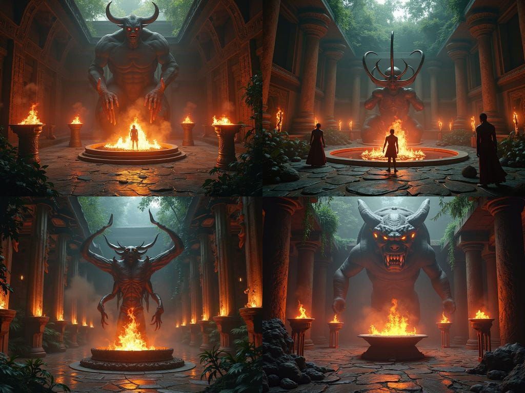 Dark Jungle Temple Ritual in Splendid Evil Light