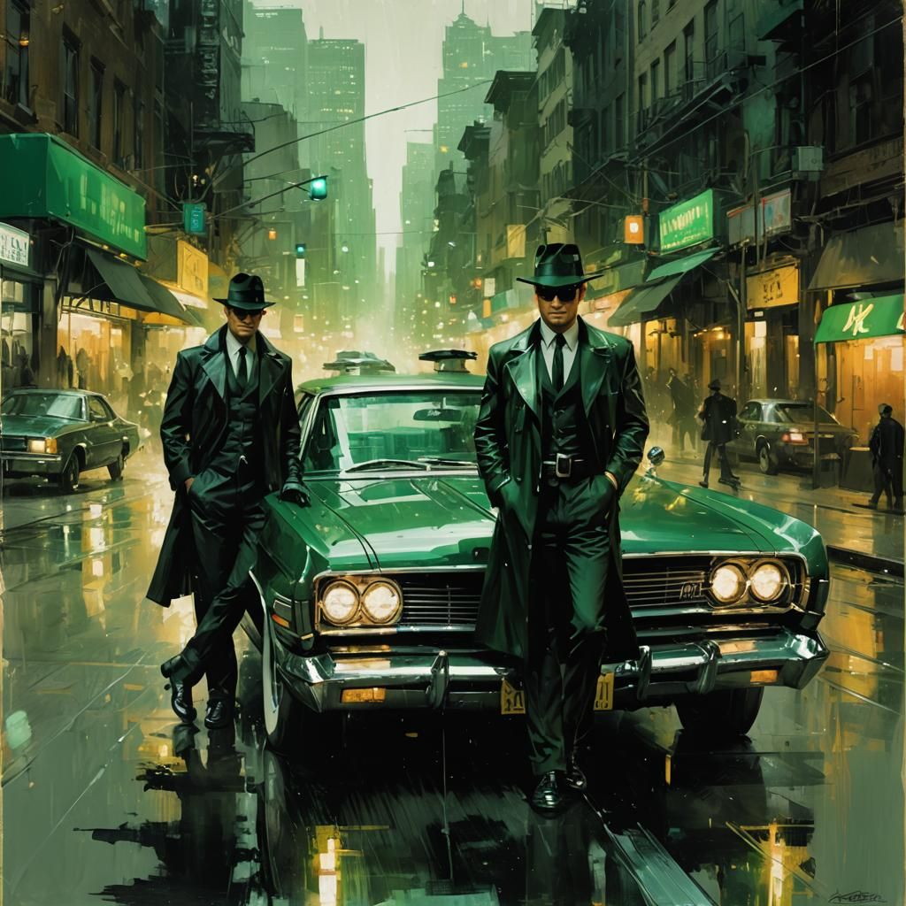 Green Hornet Impressionistic Portrait by Jeremy Mann