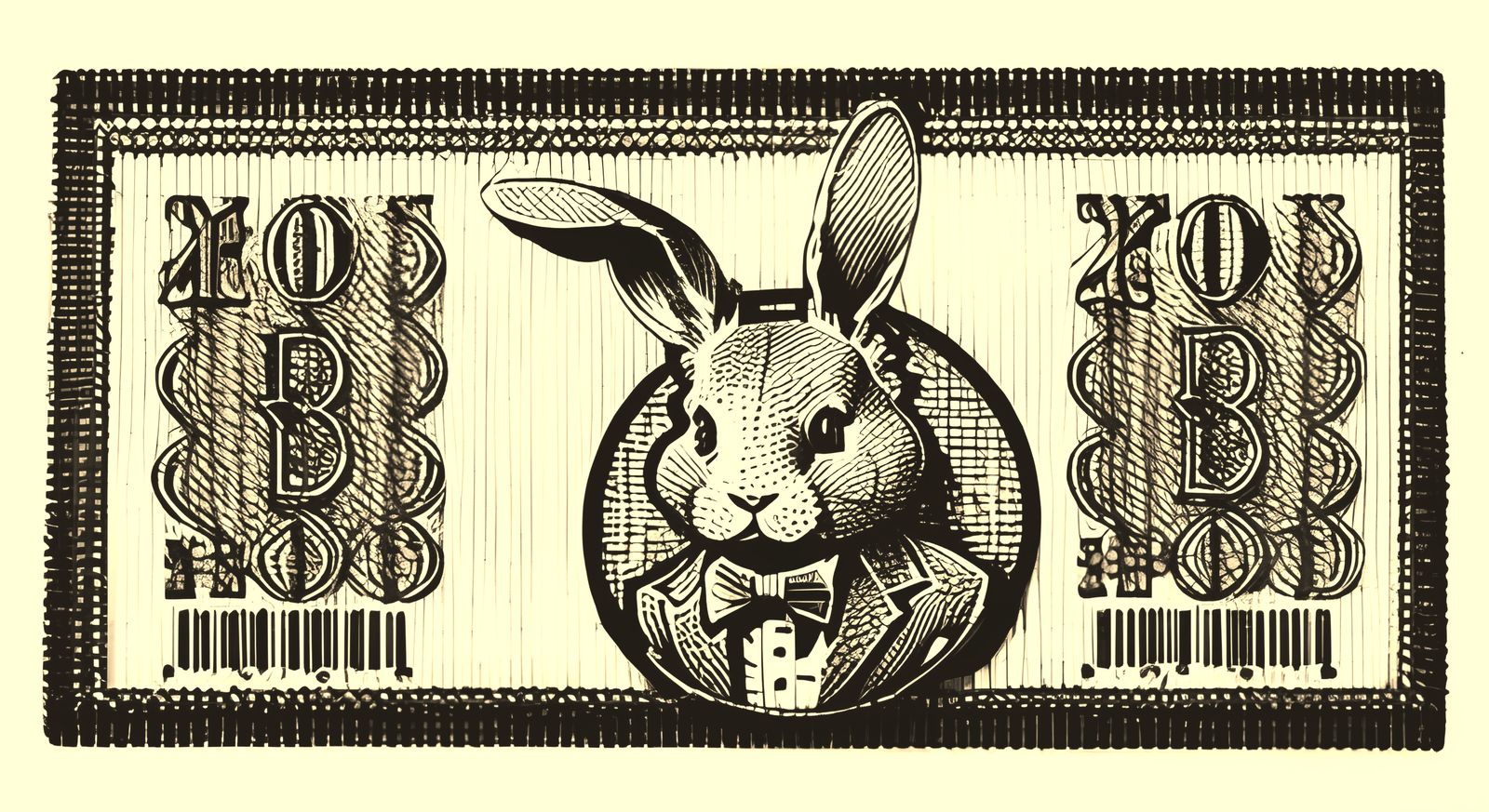 Bunny Dollar Bill Engraving in Classic US Currency Style