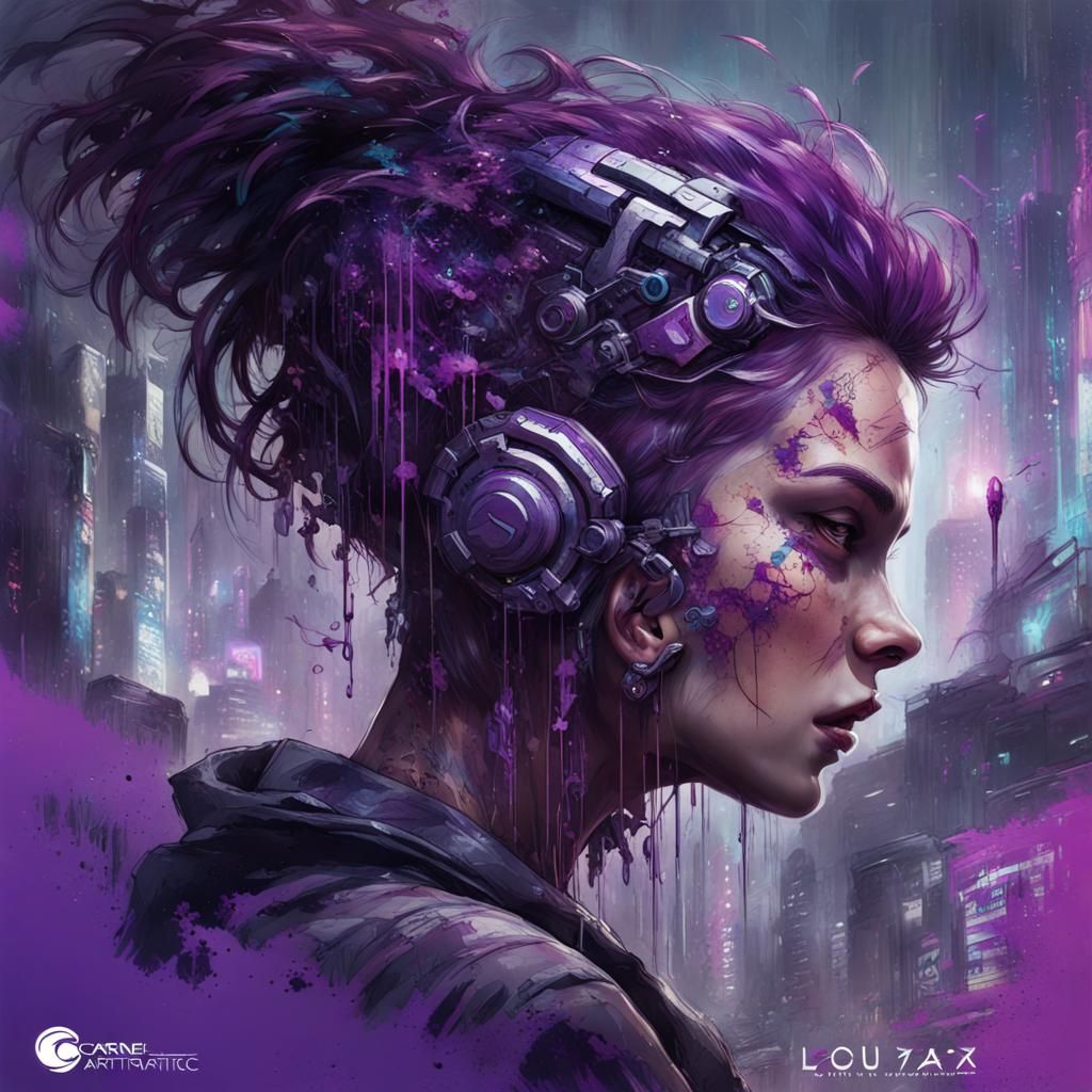 Cyberpunk Magazine Cover in Digital Art Style