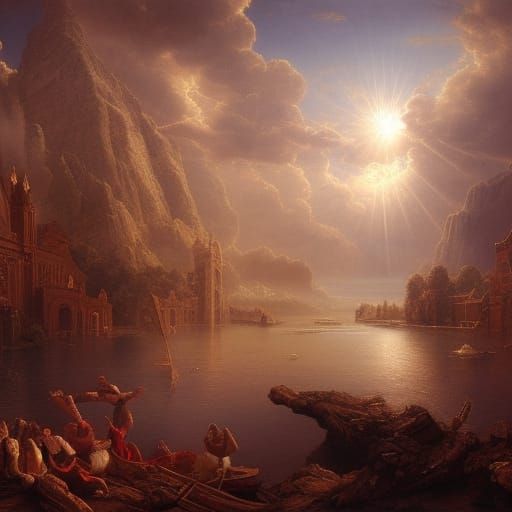 Inspirational Scripture Art in Detailed Matte Painting Style