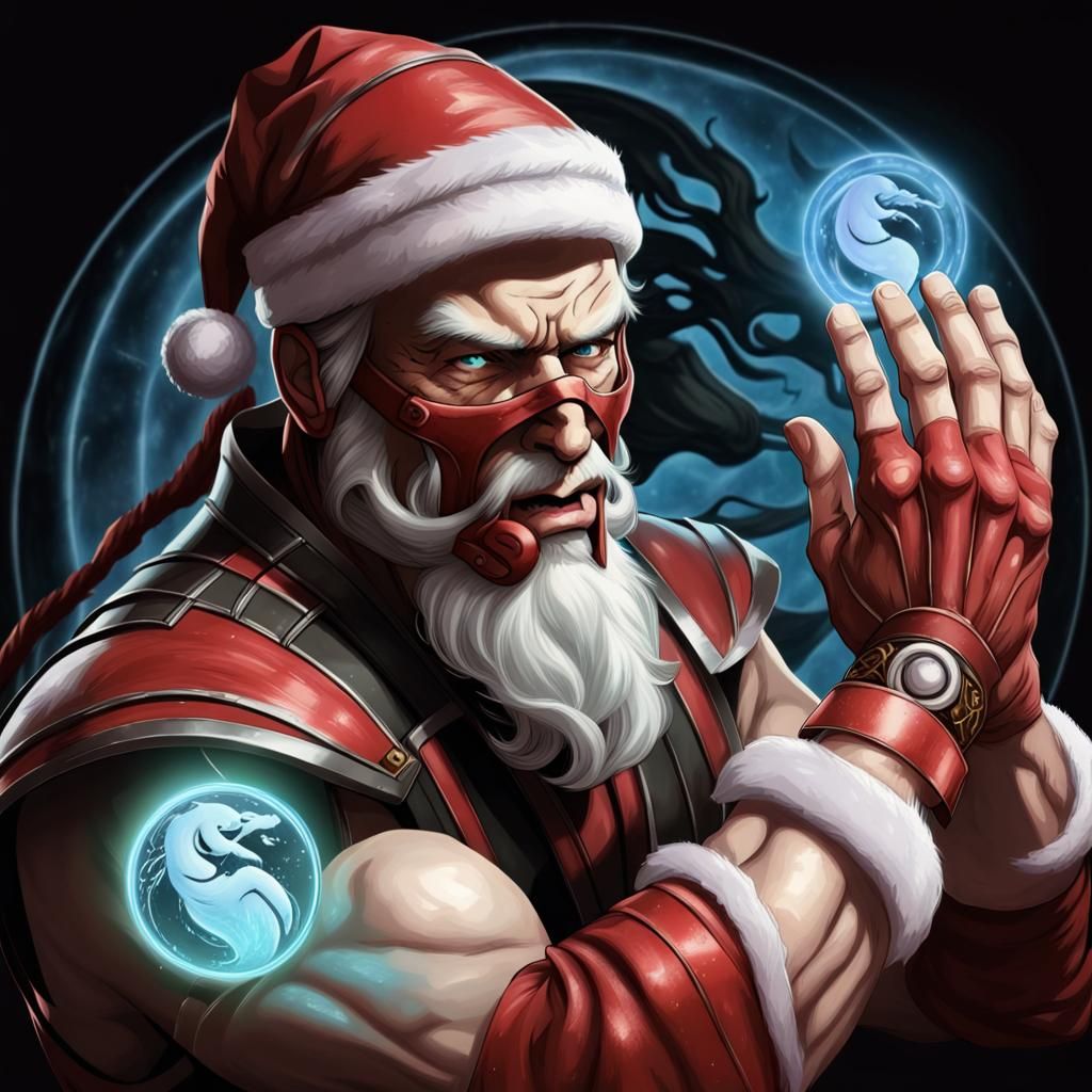 Futuristic Santa Claus in Mortal Kombat Arena