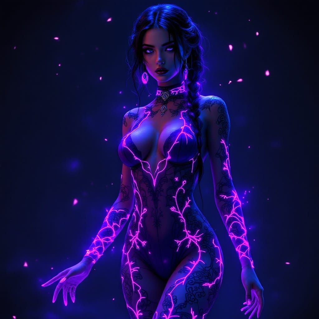 Ethereal Goth Goddess in Dark Fantasy Setting