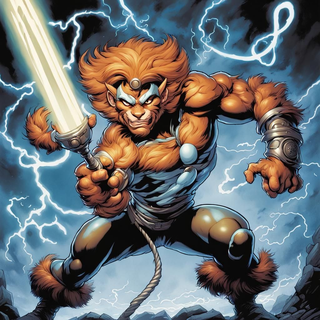 Tygra Prepares for Battle: Comic Book Art