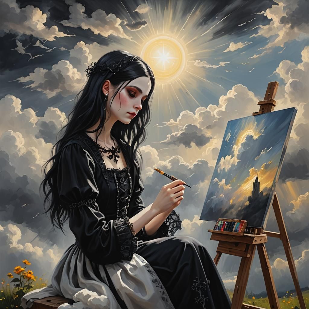 Goth Girl's Magical Painting Brought to Life