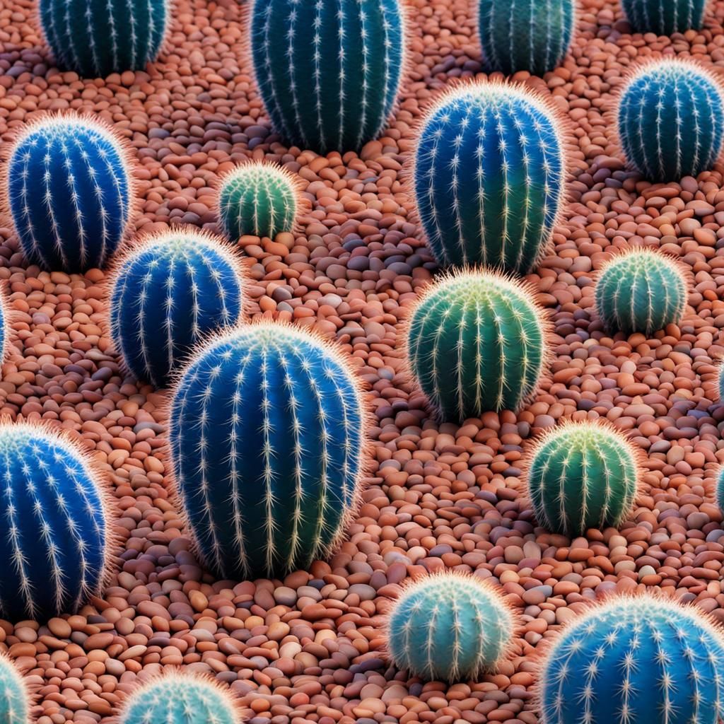 Stunning Blue Cactus in a Colorful World