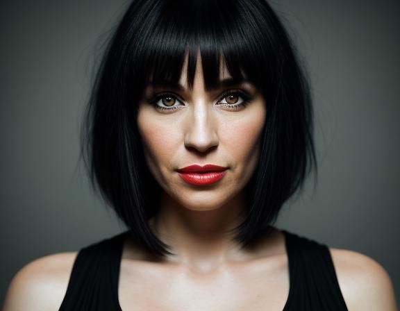 Beautiful Woman Portrait with Moody Studio Lighting