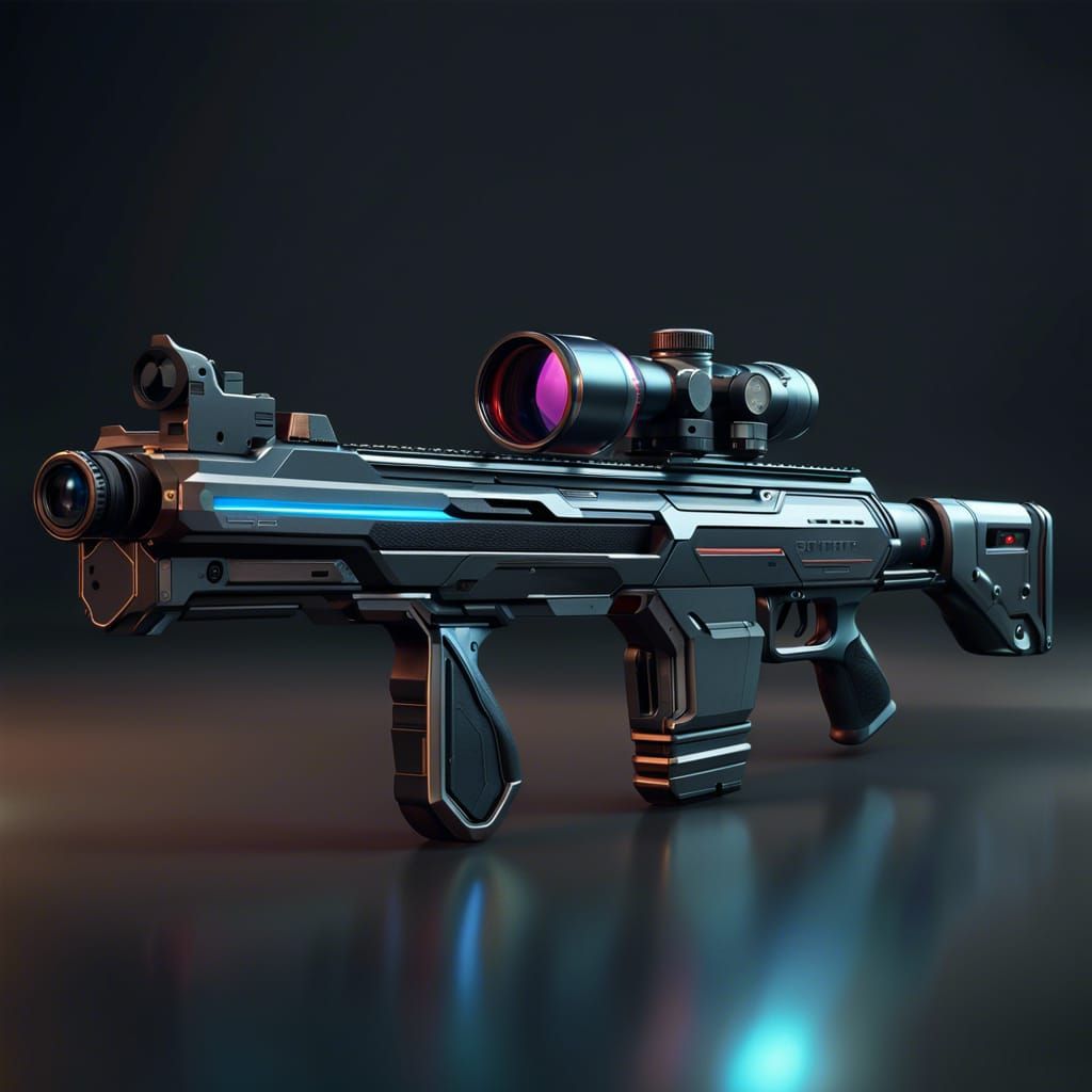 Futuristic Military Laser Rifle Concept Art in 8K