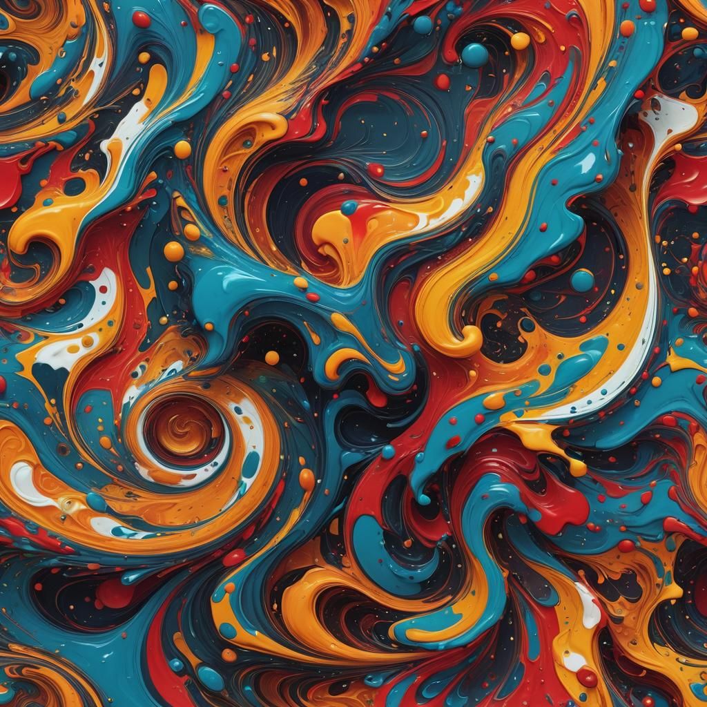 Vibrant Abstract Swirls in Detailed Matte Painting