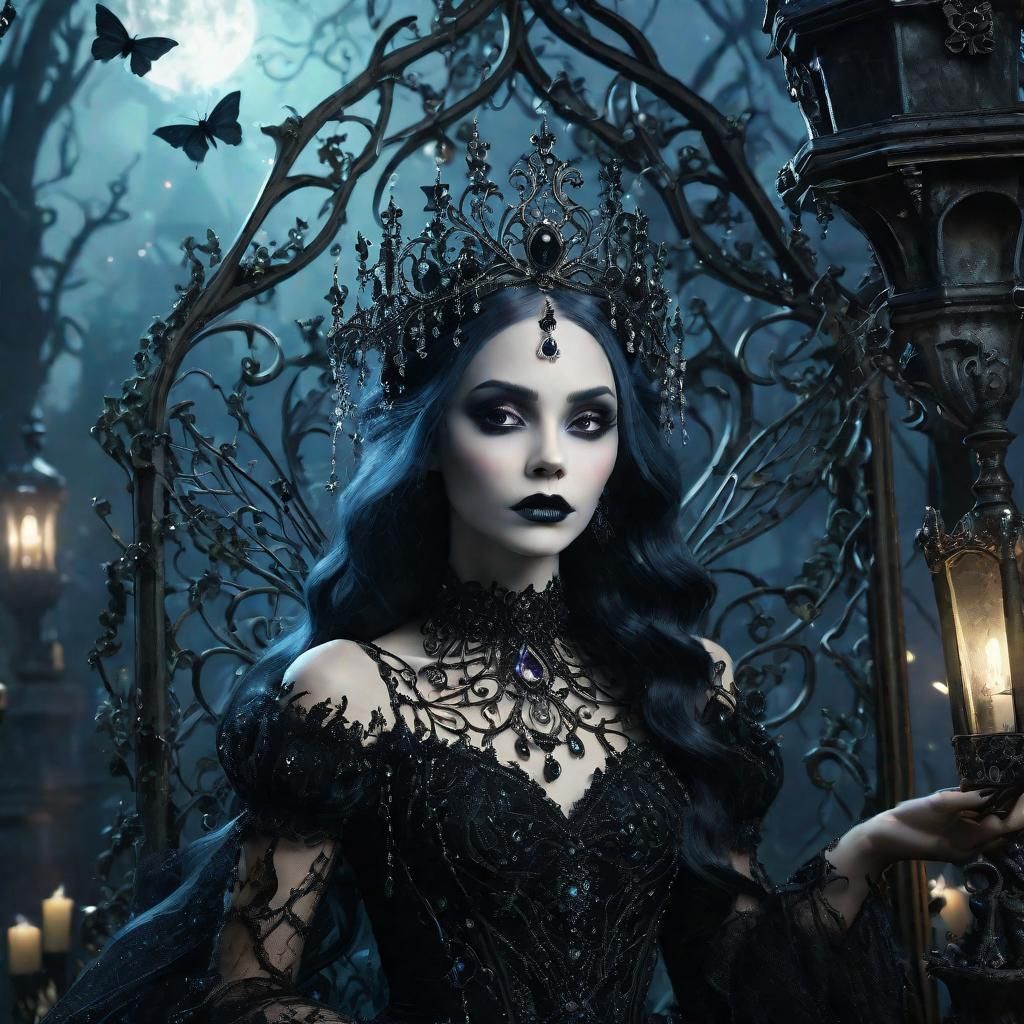 Gothic Fairy Portrait in Eerie Wonderland