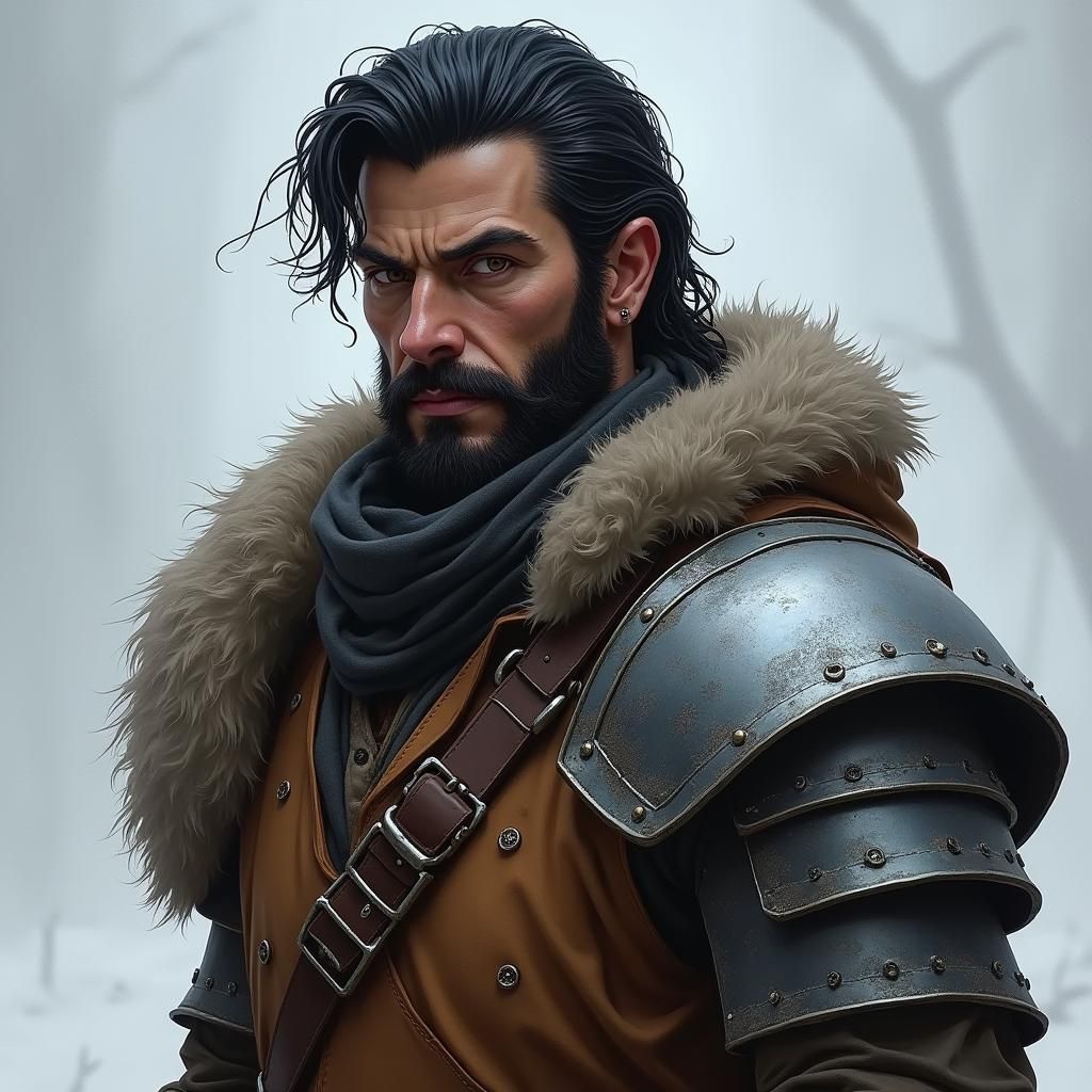 Character named Deagan Slythe. He is a fantasy fighter/rogue and reluctant tank.