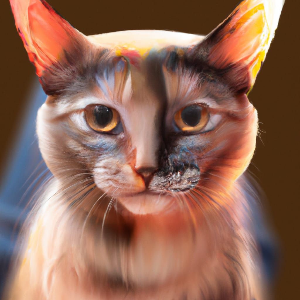 Brat Cat Portrait in Hyperdetailed Style