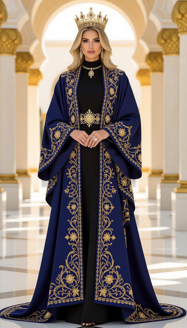 Opulent Royal Abaya Fashion Portrait