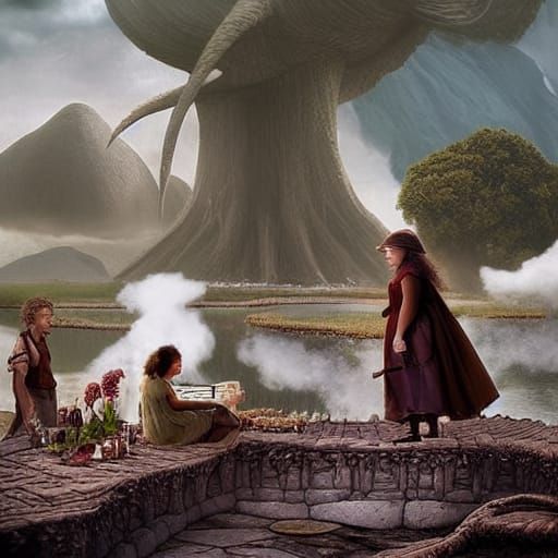 Fantastic Journey: Detailed Matte Oil Painting