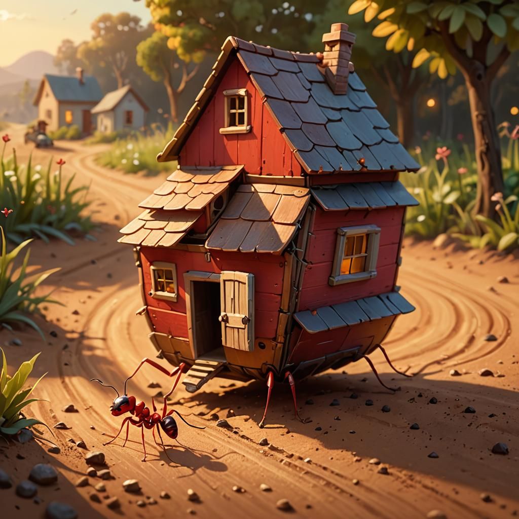 Ant's Whimsical Journey: Pixar-Style Concept Art
