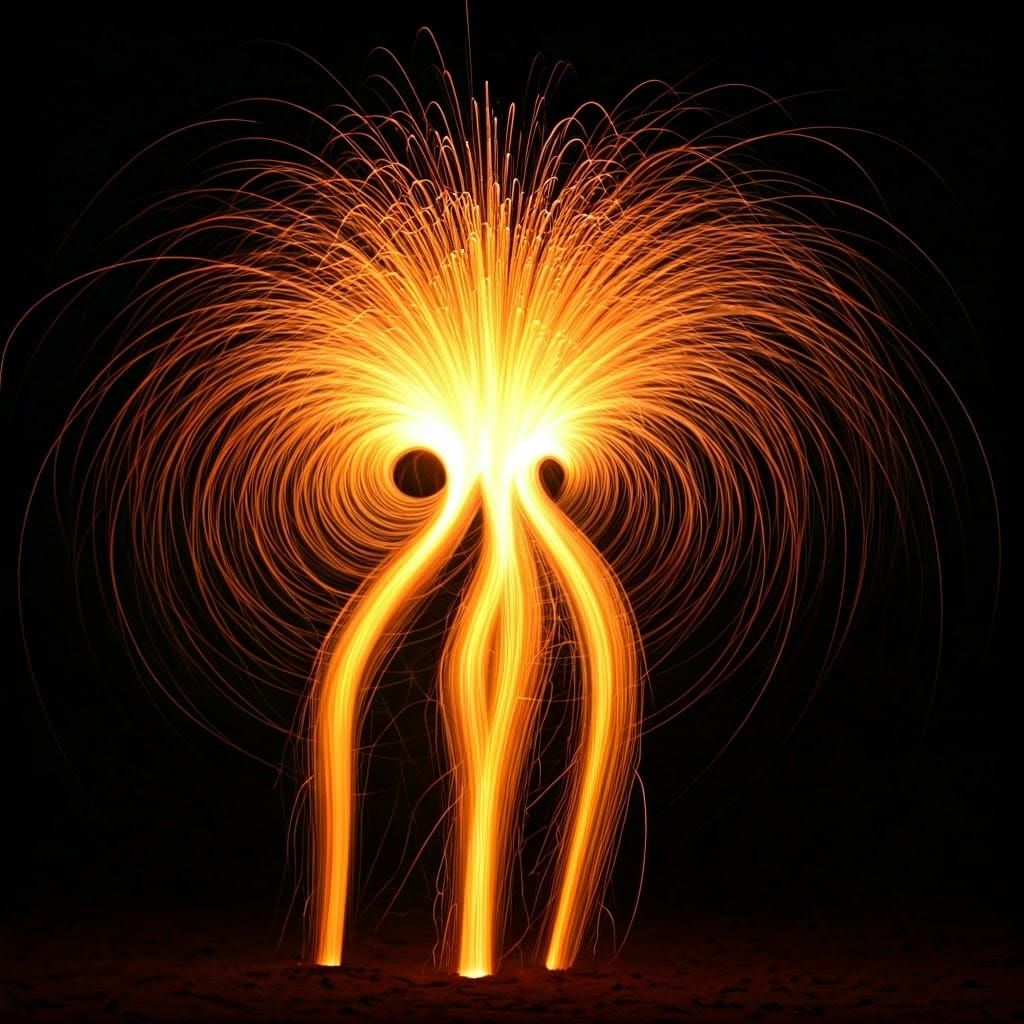Dancing Flames: Feminine Forms in Ethereal Light