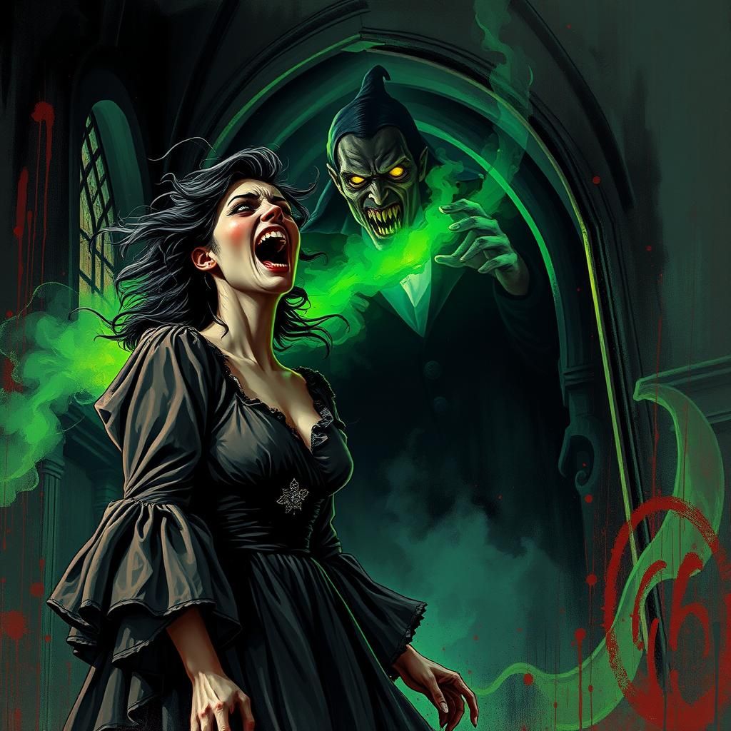 Vampire Terror in Gritty Digital Street Art