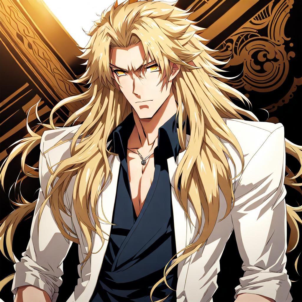 Anime Lion Man with Blond Hair