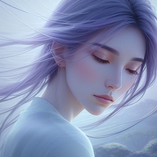 Meditative Figure in Surreal Dreamscape