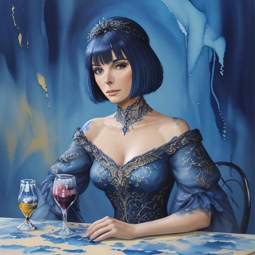 Mireille Mathieu Visits Loire Valley: Alcohol Ink Painting