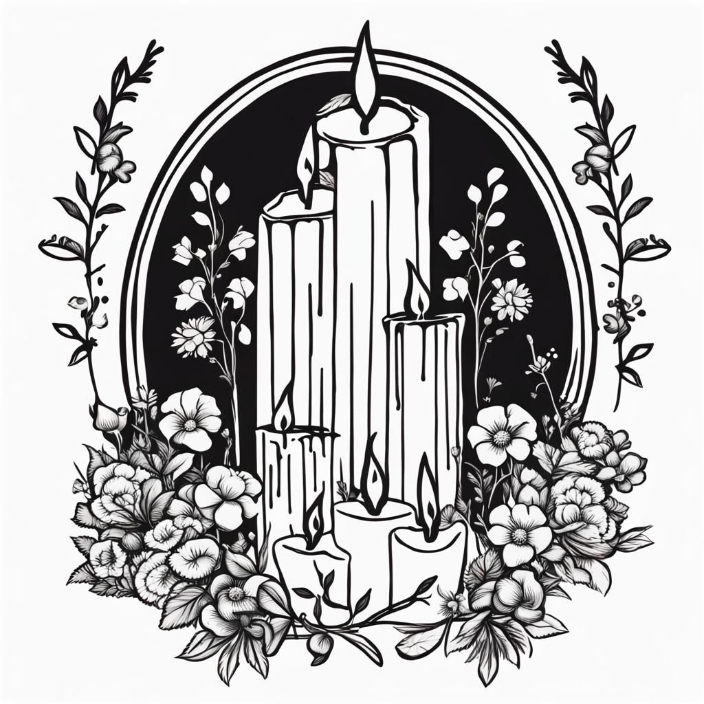 Elegant Candle Recycling Logo in Black and White