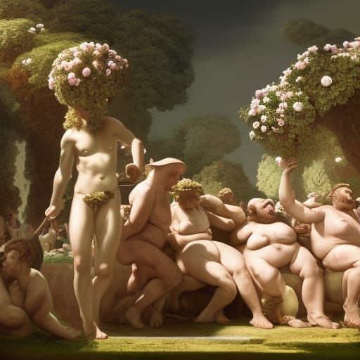 Garden of Eden Greek Sculpture in Bacchanal Style