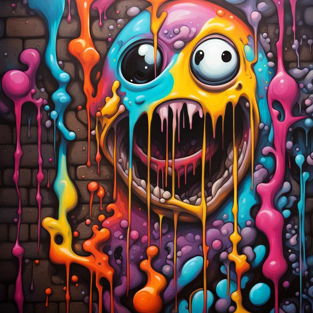 Scary Graffiti Art in Tim Burton Style
