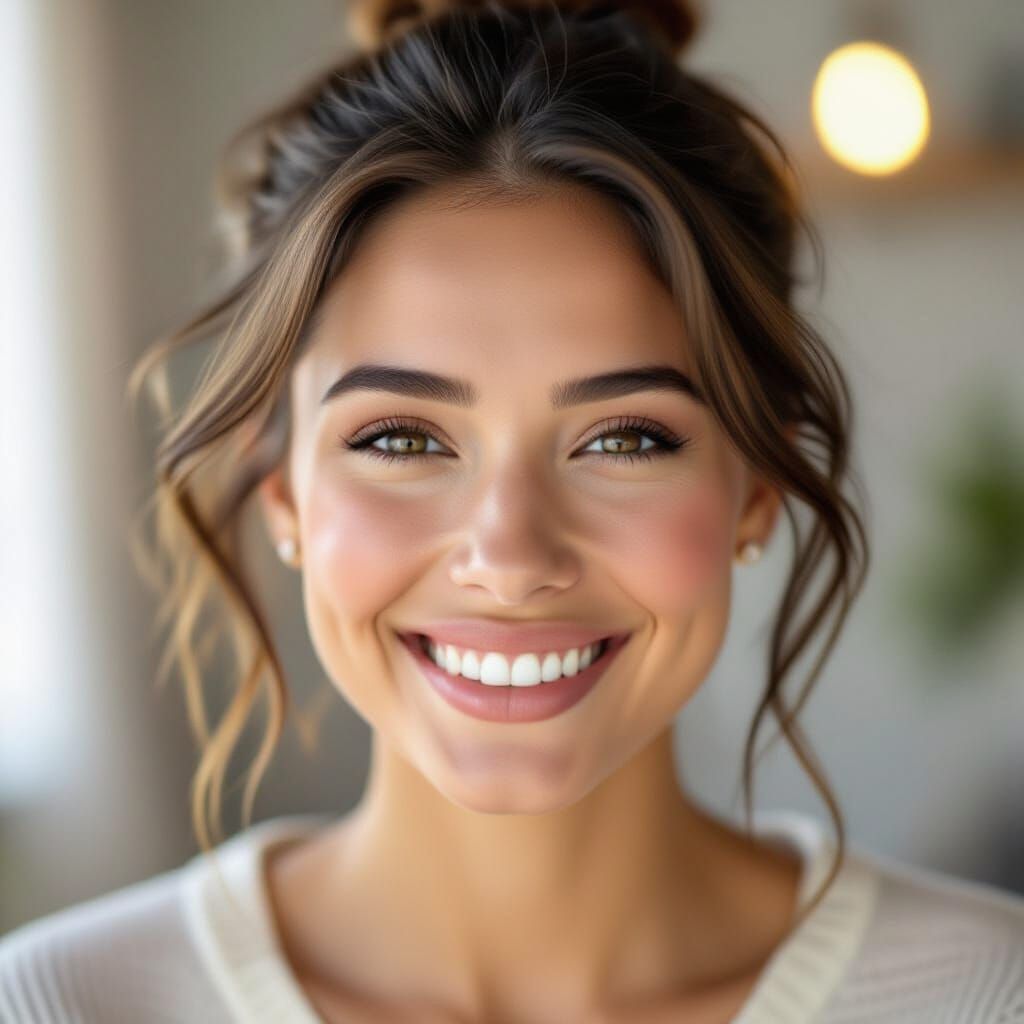 Close-Up Portrait of Joyful Person Smiling Warmly