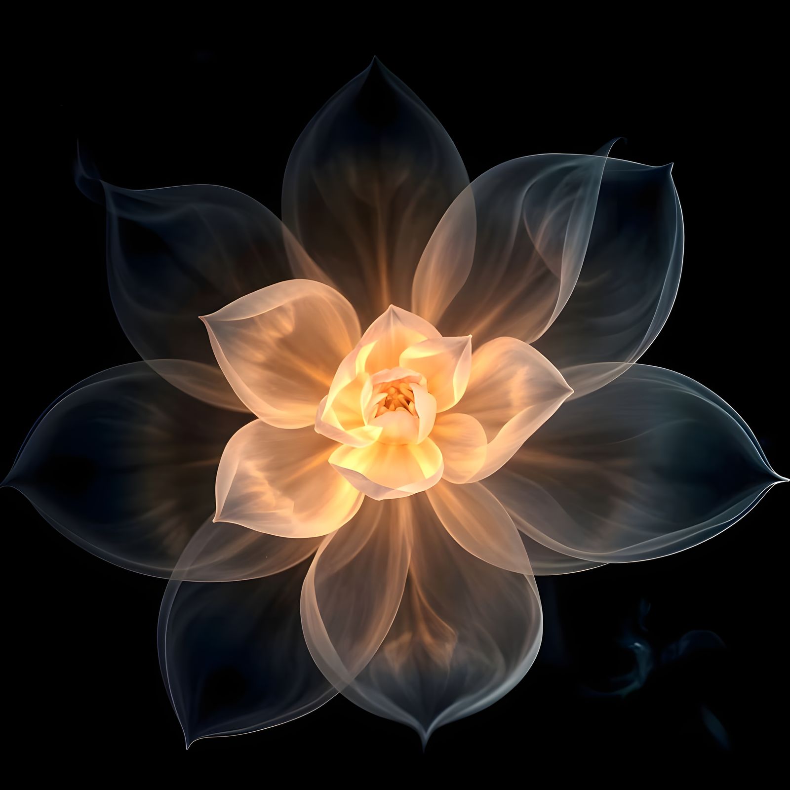 Ghostly Smoke Lotus in Ethereal Glow