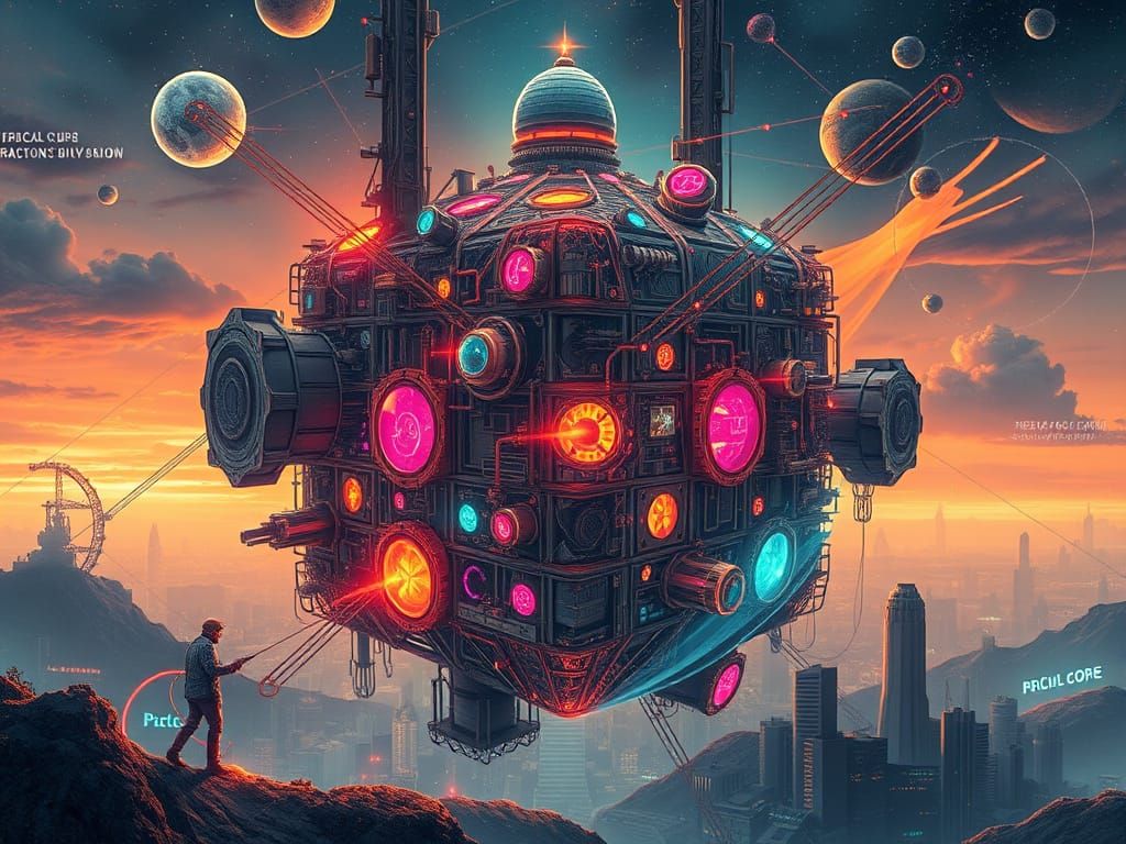 Fractal Metropolis in Cosmic Decopunk