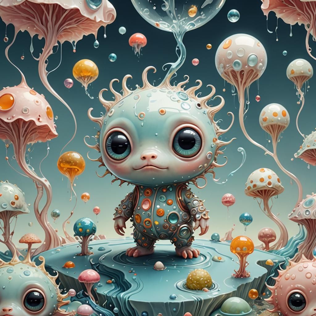 Surreal Cute Creature in Dreamlike Style