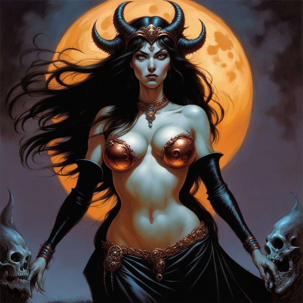 Gothic Tatar Siren in Fantasy Comic Style