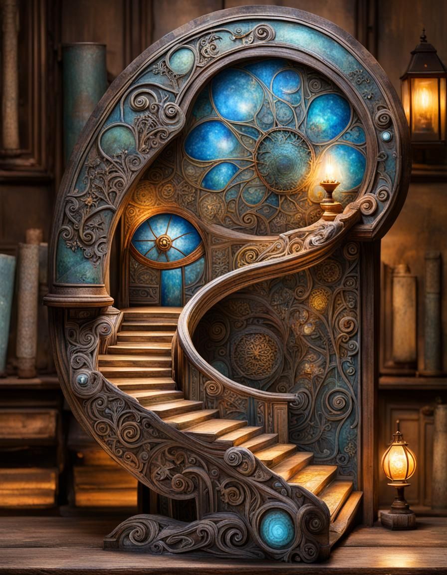 Mystical World Revealed Behind Open Doorway