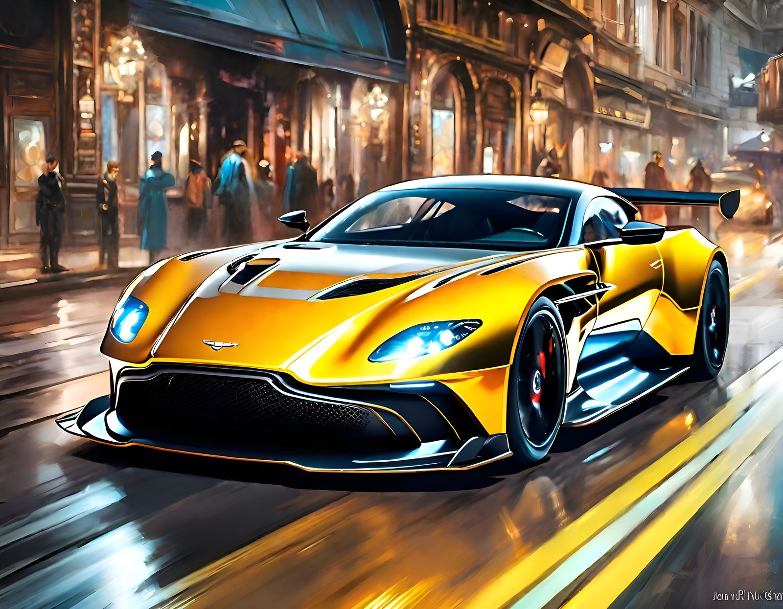 Steampunk Cyberpunk Aston Martin Vulcan Digital Art