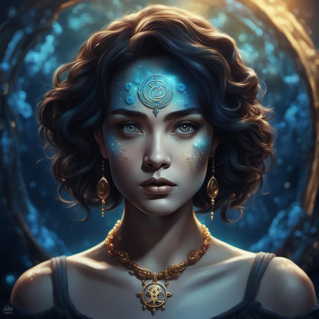 Cancer Zodiac Woman: Fantasy Concept Art Portrait