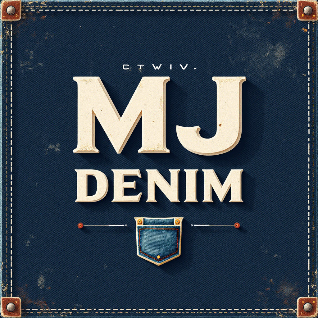 MJ Denim: Modern Logo with Vintage Denim Flair