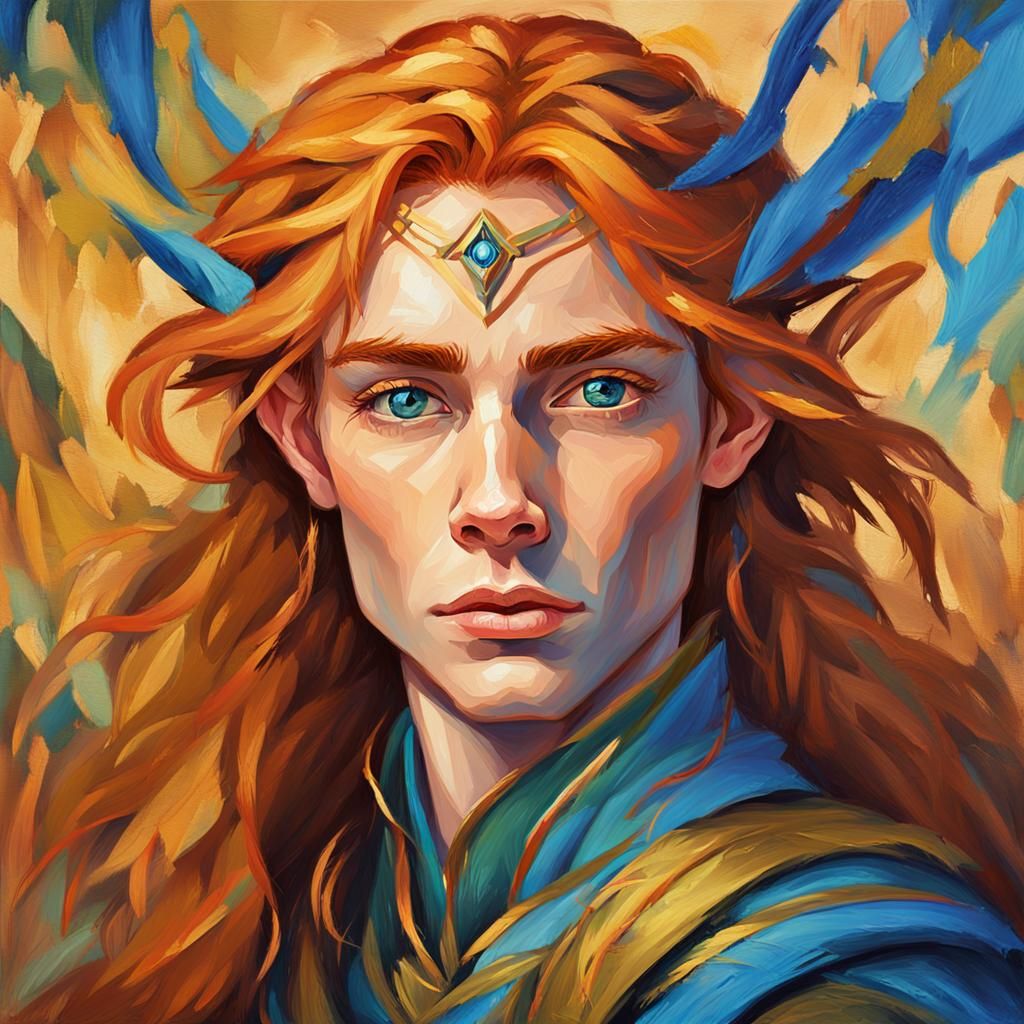 Captivating High Elf Portrait in Fauvist Oil Painting