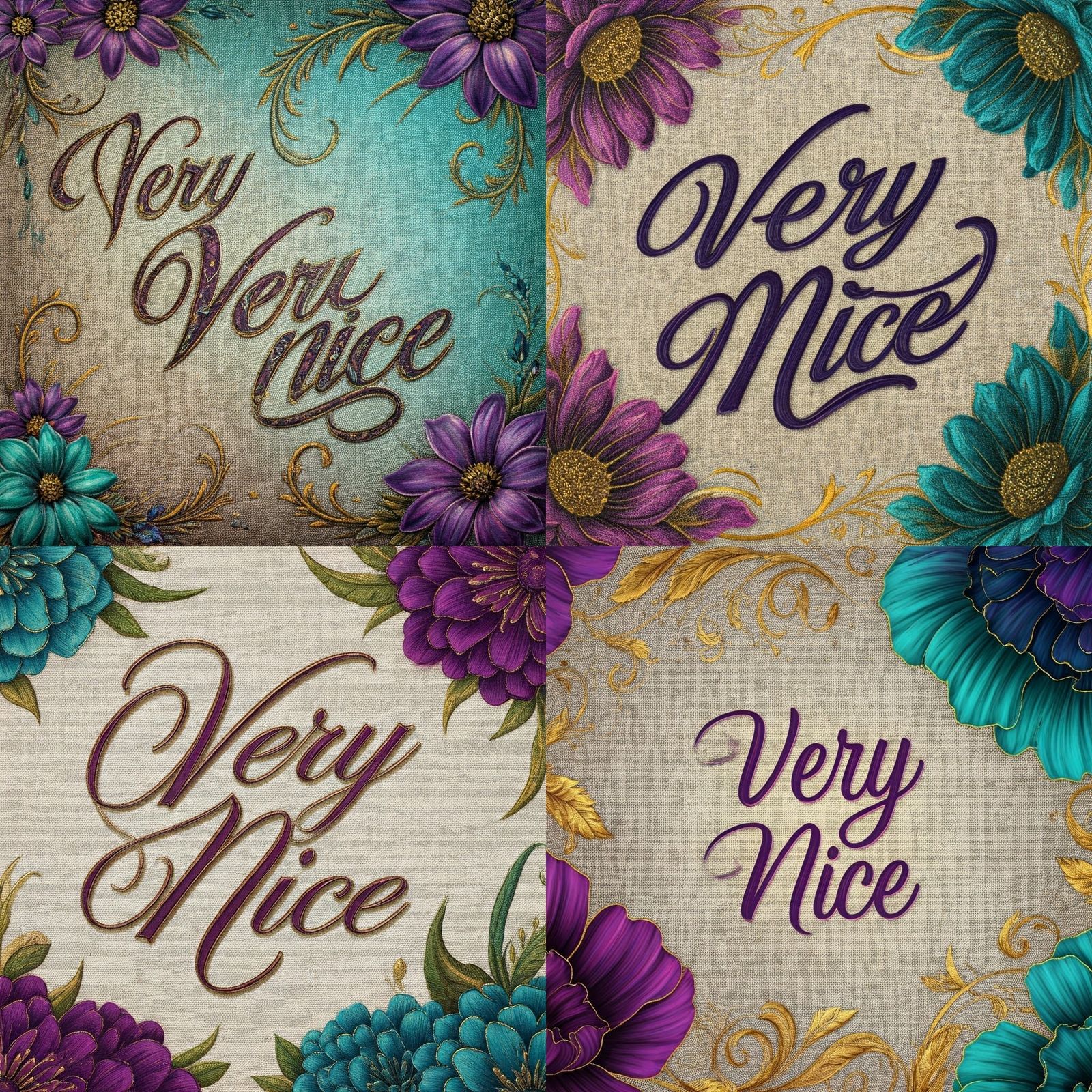 Surrealist Masterpiece with Cursive Letters and Flourishes