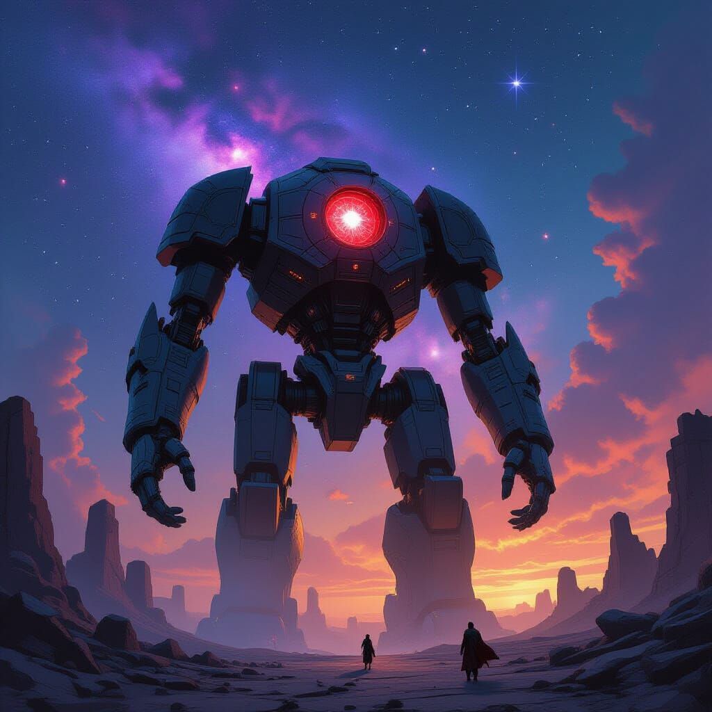 Ancient Obsidian Automaton in Celestial Ruins